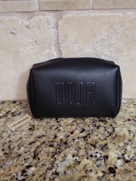 Dior Handbags - Dior Black Embossed Small Cosmetic Pouch